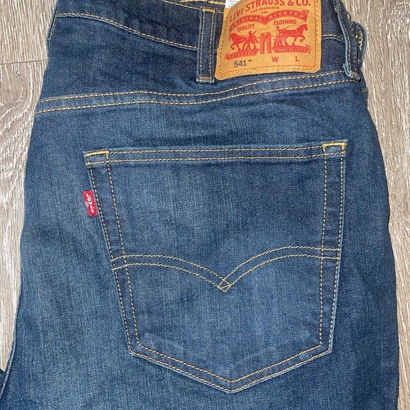 Levis 541 Men Athletic Tapered Jeans 38X36 dark blue Red Tab Stretch Denim - Picture 1 of 5